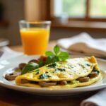 Tortilla de espinacas y champiñones