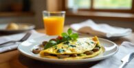 Tortilla de espinacas y champiñones